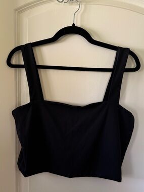 Forever 21 Square Neck Cropped Tops - Black and White - Size XL